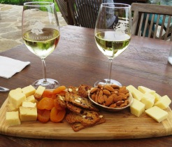 chardonnay and cheese board