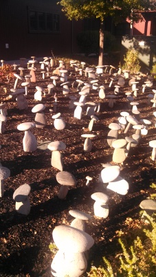 Mushroom sculpture garden